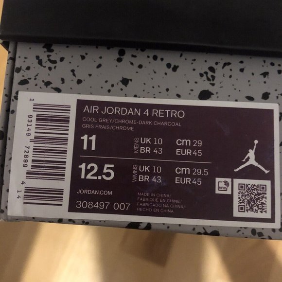 Size 11 - Jordan 4 Retro Low Cool Grey
